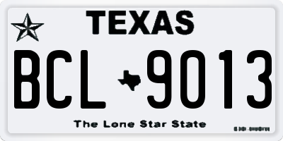 TX license plate BCL9013
