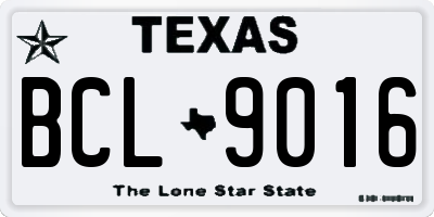 TX license plate BCL9016