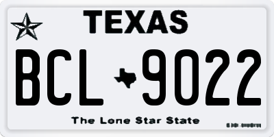 TX license plate BCL9022