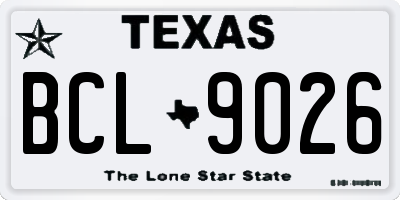 TX license plate BCL9026