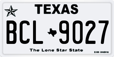 TX license plate BCL9027