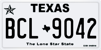 TX license plate BCL9042