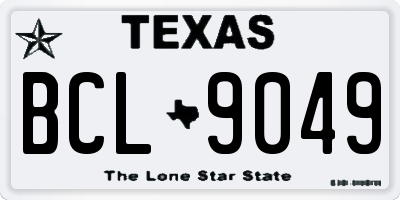 TX license plate BCL9049