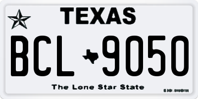 TX license plate BCL9050