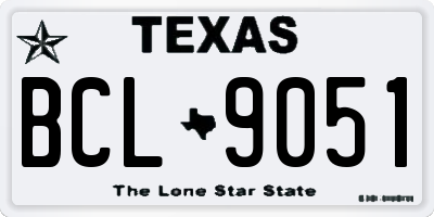 TX license plate BCL9051