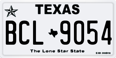 TX license plate BCL9054