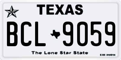 TX license plate BCL9059