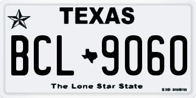 TX license plate BCL9060