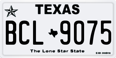 TX license plate BCL9075