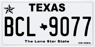 TX license plate BCL9077