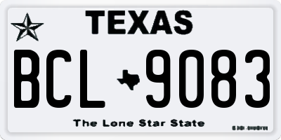 TX license plate BCL9083