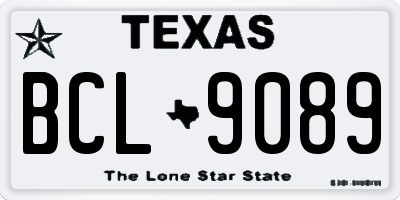 TX license plate BCL9089