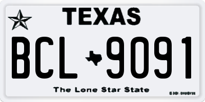 TX license plate BCL9091
