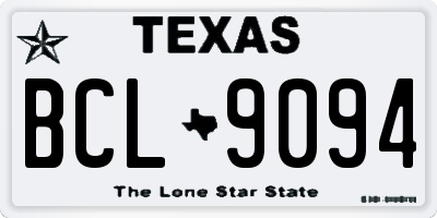 TX license plate BCL9094