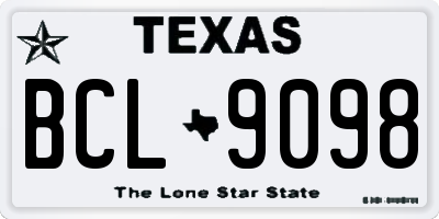 TX license plate BCL9098