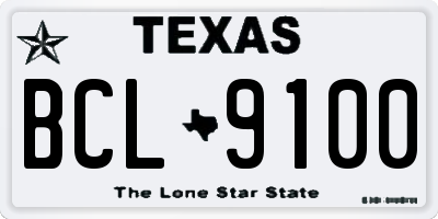 TX license plate BCL9100