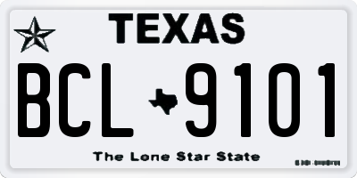 TX license plate BCL9101