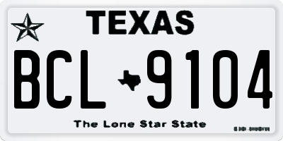 TX license plate BCL9104