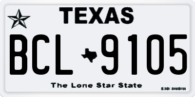 TX license plate BCL9105