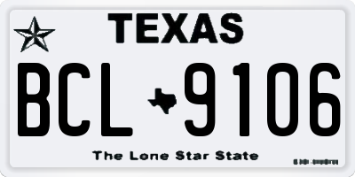 TX license plate BCL9106