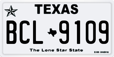 TX license plate BCL9109