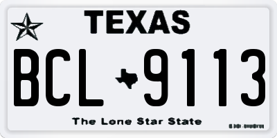 TX license plate BCL9113