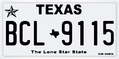 TX license plate BCL9115