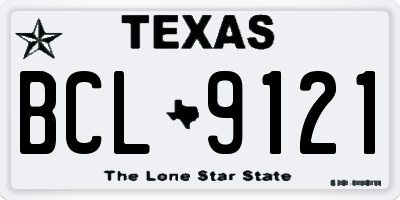 TX license plate BCL9121