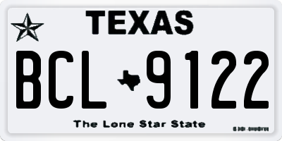 TX license plate BCL9122