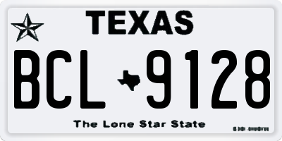 TX license plate BCL9128