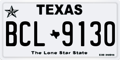TX license plate BCL9130