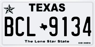 TX license plate BCL9134
