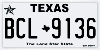 TX license plate BCL9136