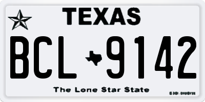 TX license plate BCL9142
