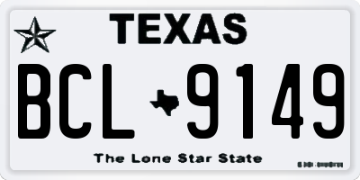 TX license plate BCL9149