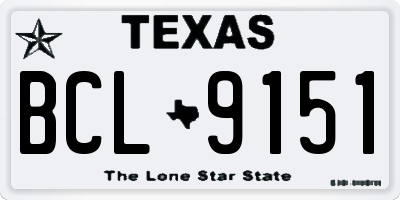TX license plate BCL9151