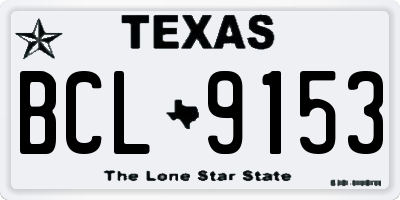 TX license plate BCL9153