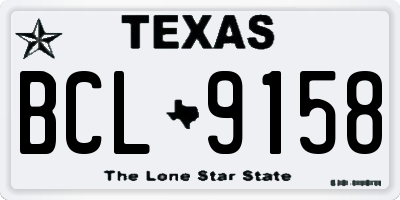 TX license plate BCL9158