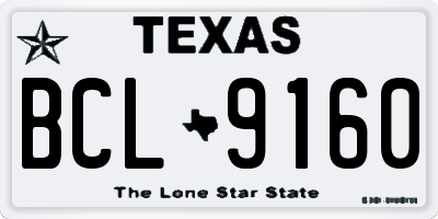 TX license plate BCL9160