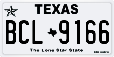 TX license plate BCL9166