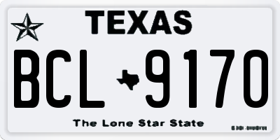 TX license plate BCL9170