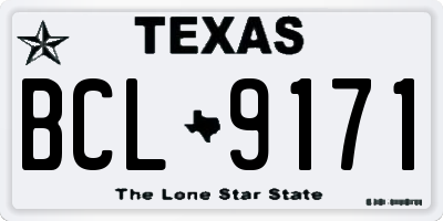 TX license plate BCL9171