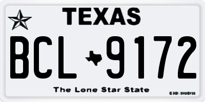 TX license plate BCL9172