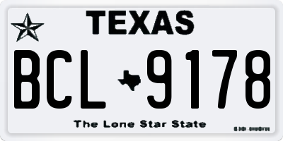 TX license plate BCL9178