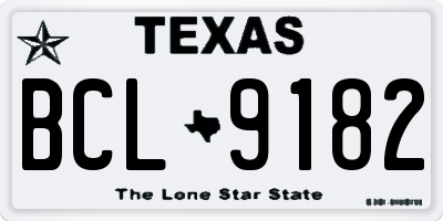 TX license plate BCL9182