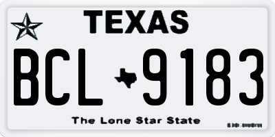 TX license plate BCL9183