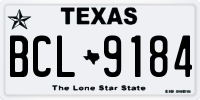 TX license plate BCL9184