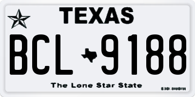 TX license plate BCL9188