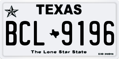TX license plate BCL9196