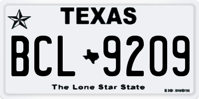 TX license plate BCL9209
